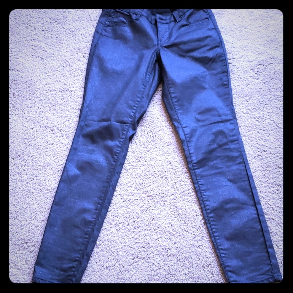 Womans black pants with silver sparkle
